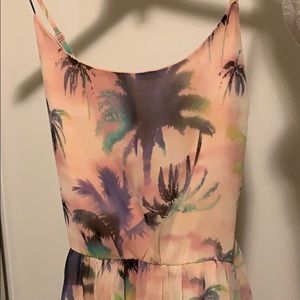 Multi color Palm tree dress